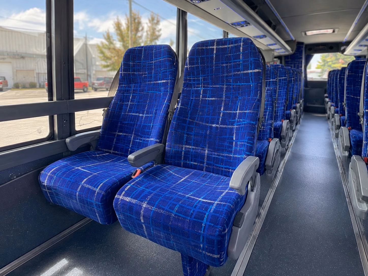 56 passenger charter bus inside